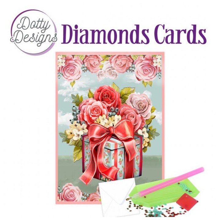 (DDDC1177)Doty Designs Diamond Cards - Roses and Gift