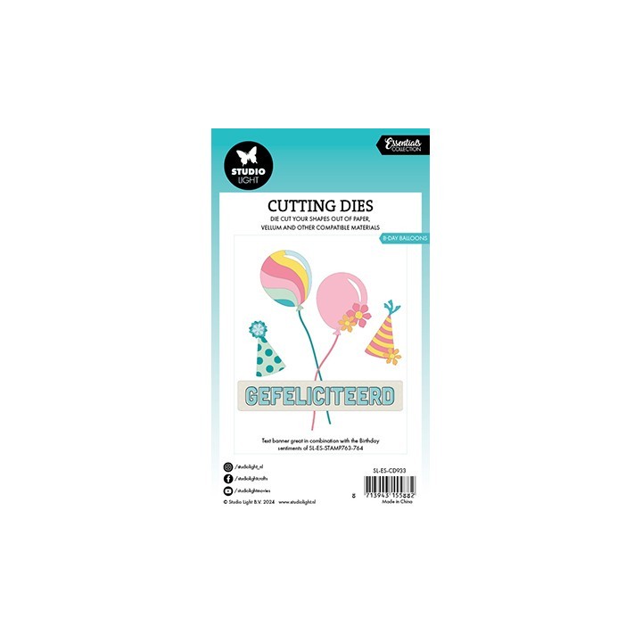 (SL-ES-CD933)Studio Light SL Cutting Die B-day balloons Essentials nr.933