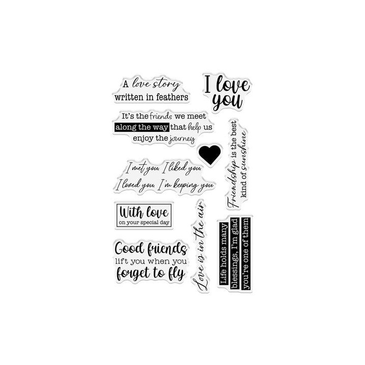 (CC-LB-CA-ST-WRIF)Crafter's Companion Love Birds Clear Stamps Written in Feathers