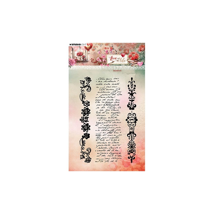 (SL-LL-STAMP777)Studio light SL Stamp Borders Love of my life nr.777