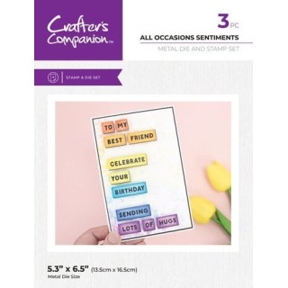 (CC-STD-AOS)Crafter's Companion Outline Stamp & Die Outline Stamp & Die All Occasions Sentiments