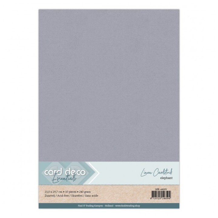 (LKK-A4103)Linen Cardstock - A4 - Elephant Grey