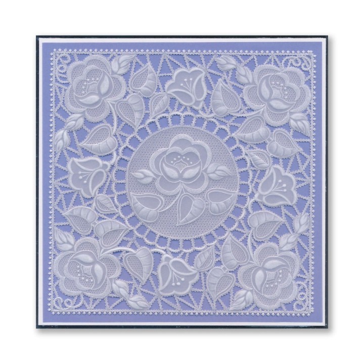 (GRO-PA-42407-03)Groovi Plate A5 Linda's Richelieu Lace Background