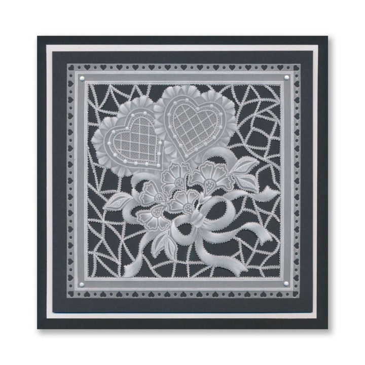 (GRO-PA-42407-03)Groovi Plate A5 Linda's Richelieu Lace Background