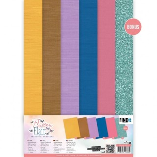 (BB-A4-10010)Linen Cardstock Pack - Berries Beauties - Flutter Flair - A4