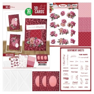 (3DVC10004)3D and Do - Velvet Cards A6 - Amy Design - Peonies