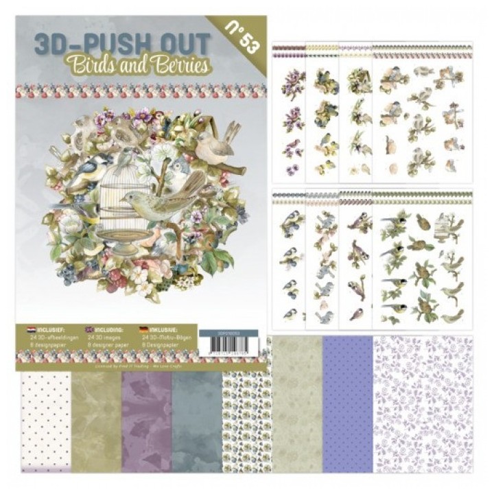 (3DPO10053)3D Push-Out Book 53 - Birds and Berries