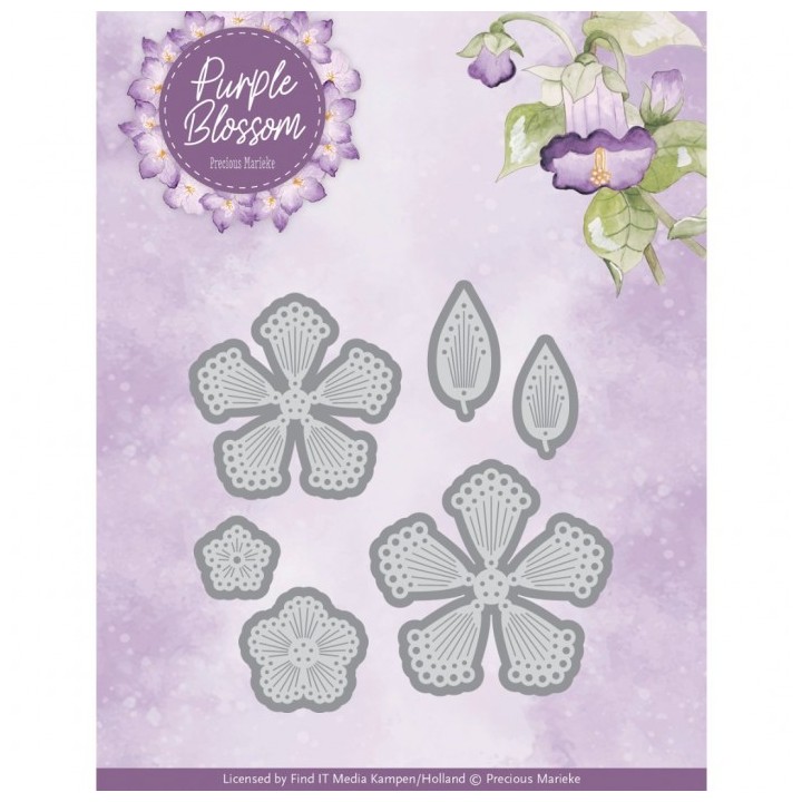 (PM10277)Dies - Precious Marieke - Purple Blossom - Blossom Fantasy Flowers