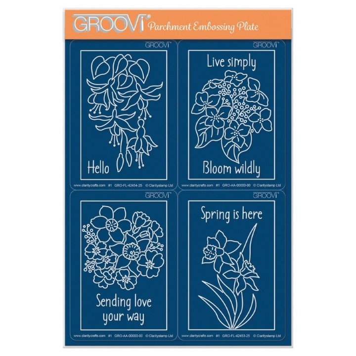 (GRO-FL-42460-XX)Groovi plate Mini Makes - Floral
