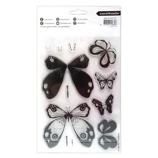 (ABM-25-STAMP779)Studio light Stamp Layered Butterflies Art By Marlene nr.779