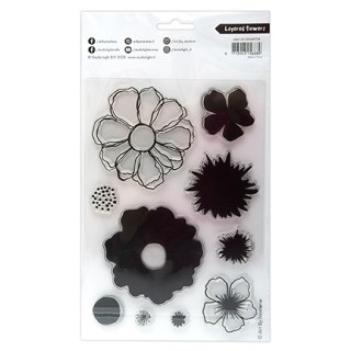 (ABM-25-STAMP778)Studio light Stamp Layered Flowers Art By Marlene nr.778