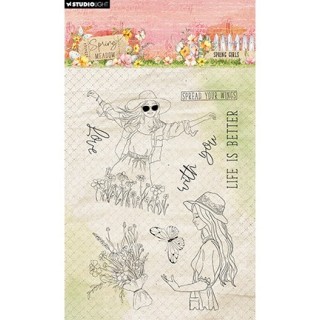 (SL-SM-STAMP772)Studio light Stamp Spring Girls Spring Meadow nr.772
