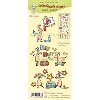 (55.9334)LeCrea - Combi clear stamp Bunnies Hip Hop