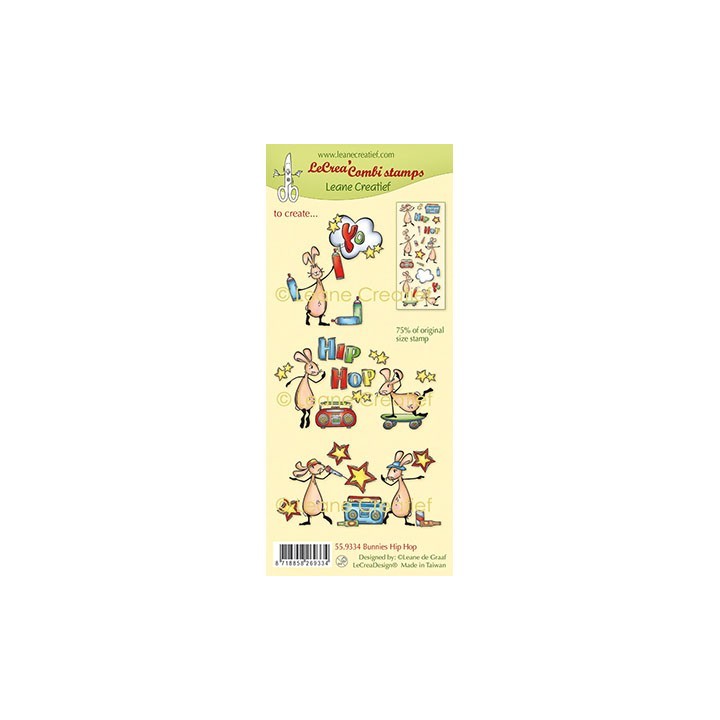 (55.9334)LeCrea - Combi clear stamp Bunnies Hip Hop