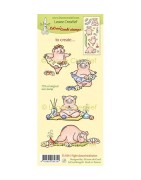 (55.9341)LeCrea - Combi clear stamp Piglet dance/meditation