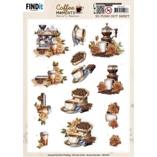 (SB11010)3D Push out Sheet - Berries Beauties - Coffee Moments - Coffee Machine