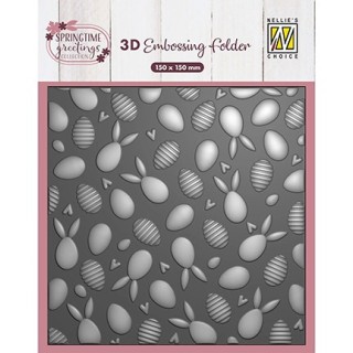 (EF3D111)Nellie's Choice Embossing Bunnies And Eggs