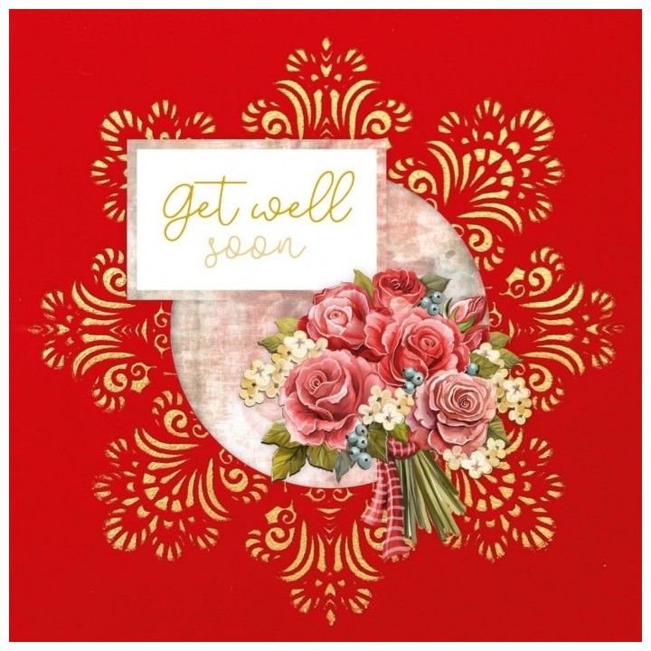 (3DVC4K10003)3D Velvet Cards 4K - Rose Bouquet