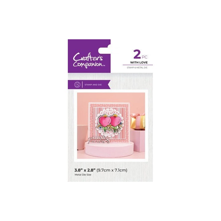 (CC-LA-STD-WILO)Crafter's Companion Love is in the Air Stamp & Die With Love