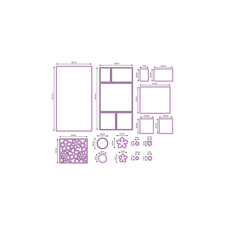 (MFD176)Nellie's shape dies  Slimline Die Set Flowers