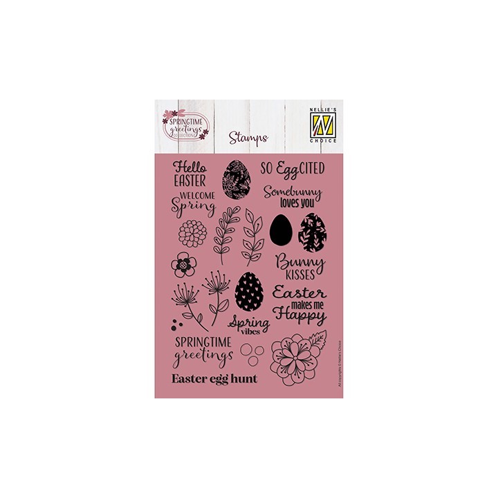 (NSCS024)Nellie`s Choice Clearstamp - Springtime Greetings