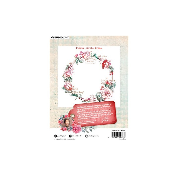 (JMA-SYL-STAMP796)Studio light Stamp Flower Circle Frame Sending You Love nr.796