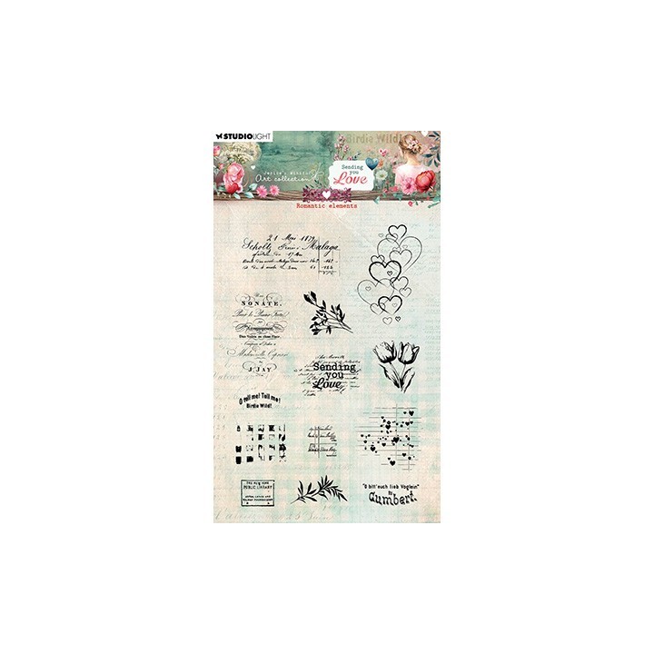 (JMA-SYL-STAMP799)Studio light Stamp Romantic Elements Sending You Love nr.799