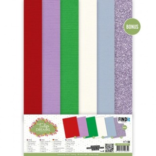 (AD-A4-10035)Linen Cardstock Pack - Amy Design - Tulip Dreams - A4