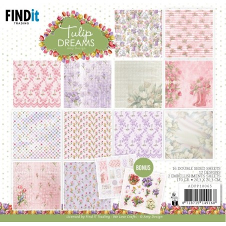 (ADPP10065)Paperpack - Amy Design - Tulip Dreams 20 x 20 cm