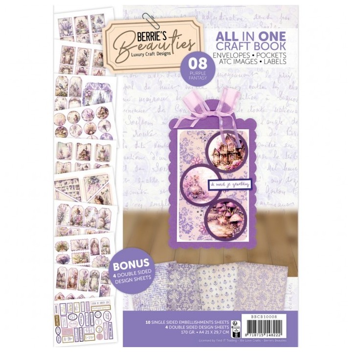 (BBCB10008)Berries Beauties - All-in-one Craft Book 8 - Purple flowers