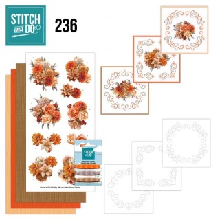 (STDO236)Stitch and Do 236 Yvonne Creations - Orange Floral