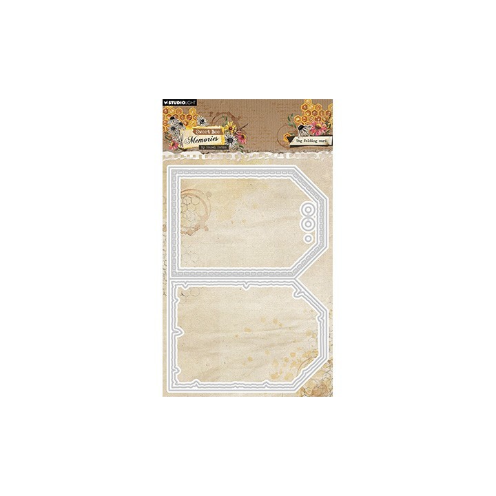 (HE-SB-CD958)Studio Light Cutting Die Tag Folding Card Sweet Bee Memories nr.958