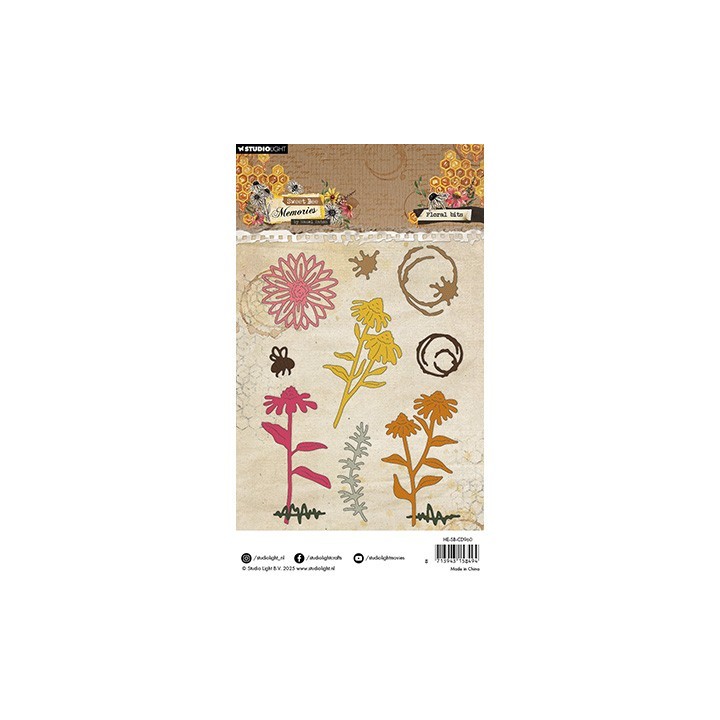 (HE-SB-CD960)Studio Light Cutting Die Floral Bits Sweet Bee Memories nr.960