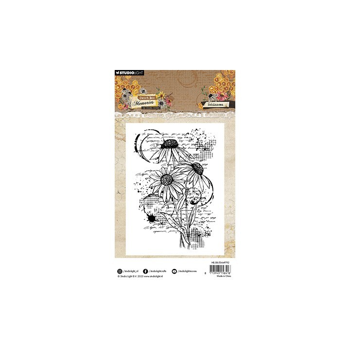 (HE-SB-STAMP792)Studio light SL Stamp Echinacea Sweet Bee Memories nr.792