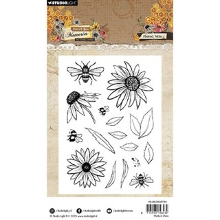 (HE-SB-STAMP794)Studio light SL Stamp Floral Bits Sweet Bee Memories nr.794