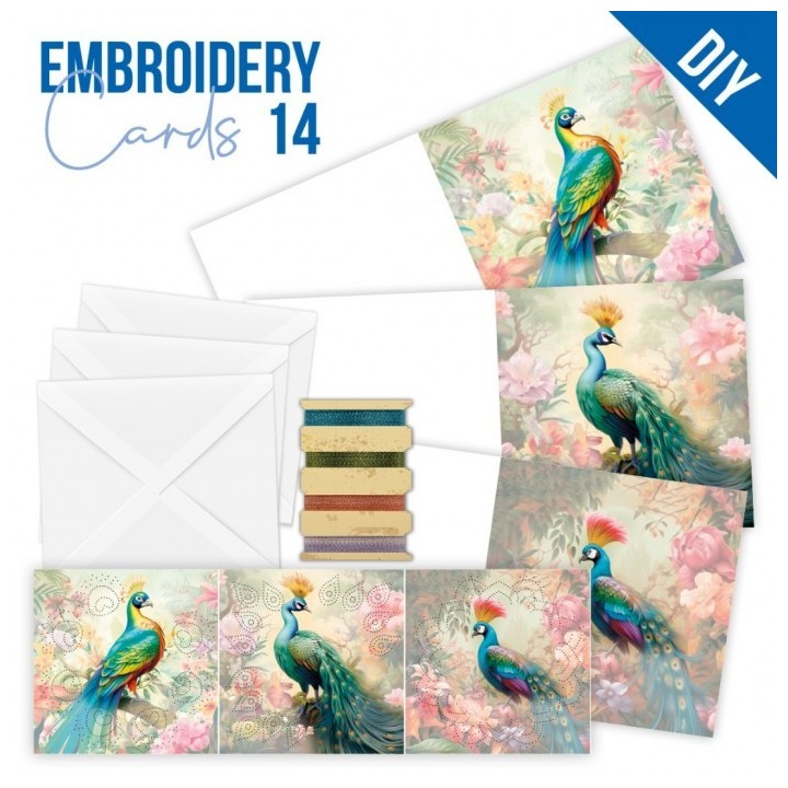 (STDOPP014)Stitch and Do Cards 14 - Berries Beauties - Peacock