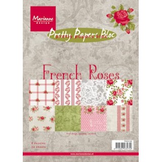 (PK9106)Papier bloc 15X21 cm French Roses
