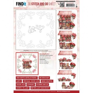 (STDOHS10002)3D Stitch and Do Sheet - Berries Beauties - Red Roses 2