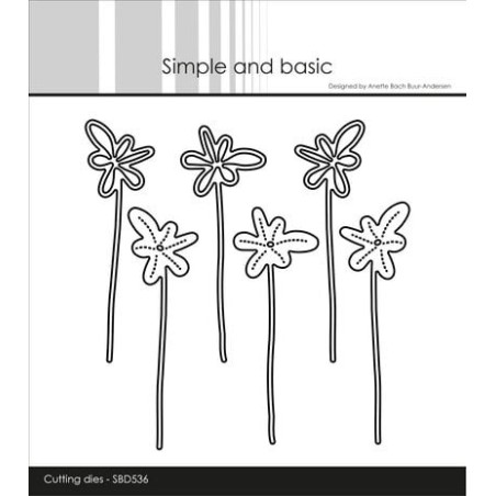 (SBD536)Simple and Basic Funky Flowers 2 Dies