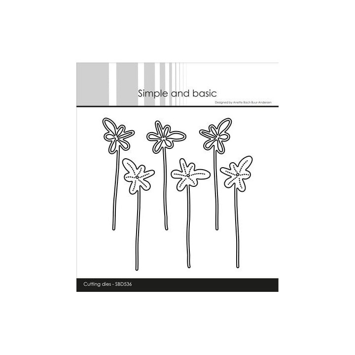 (SBD536)Simple and Basic Funky Flowers 2 Dies