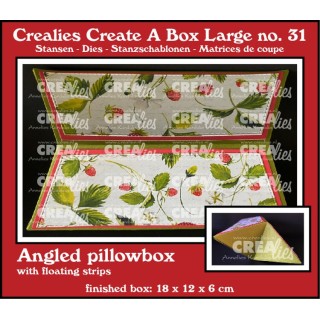 (CCABL31)Crealies Create A Box Large Dies No. 31 Angled Pillowbox Large with Floating Strips