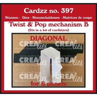(CLCZ397)Crealies Cardzz Dies Twist & Pop B Diagonal For 6 Panels