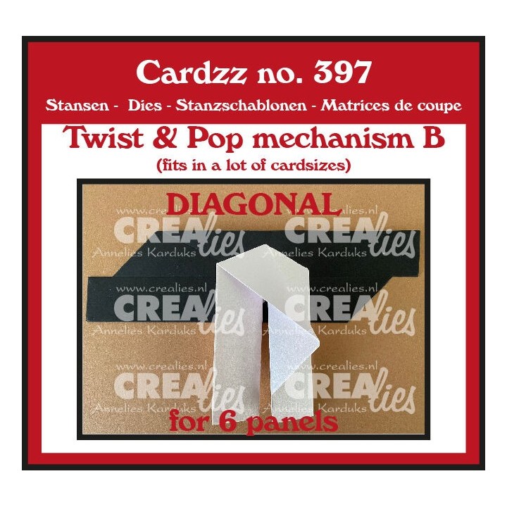 (CLCZ397)Crealies Cardzz Dies Twist & Pop B Diagonal For 6 Panels