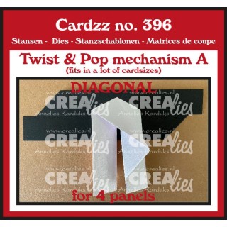 (CLCZ396)Crealies Cardzz Dies Twist & Pop A Diagonal For 4 Panels