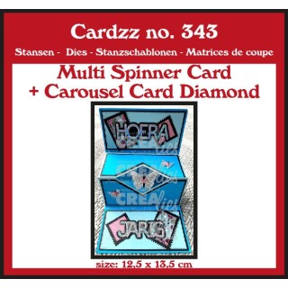 (CLCZ343)Crealies Cardzz Dies No. 343 Multi Spinner + Carousel Card Diamond