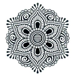 (UMS068)Pre Cut Stamp Henna Mandala