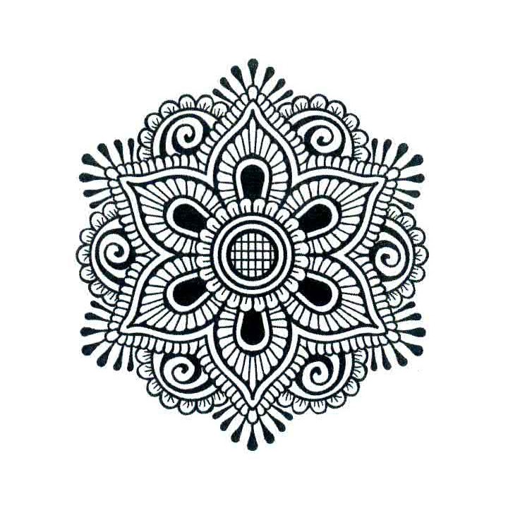 (UMS068)Pre Cut Stamp Henna Mandala
