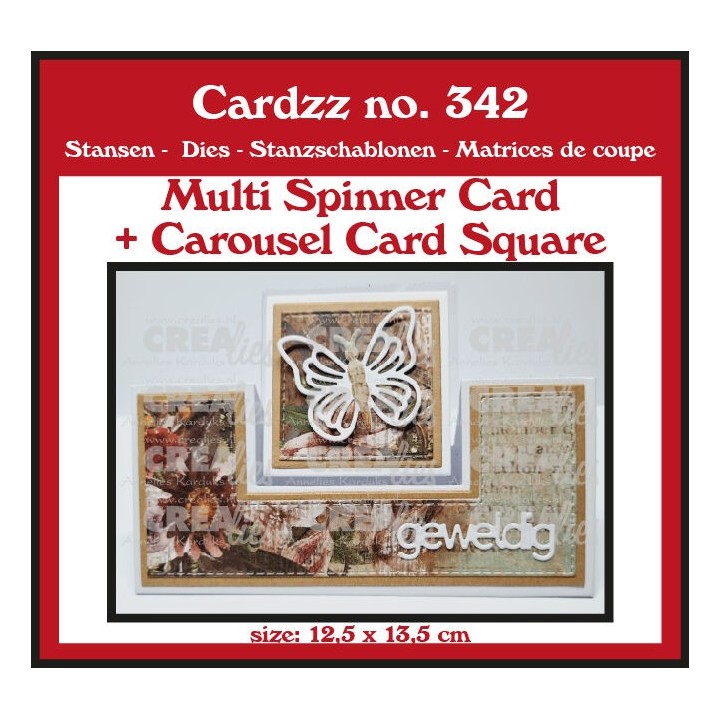 (CLCZ342)Crealies Cardzz Dies No. 342 Multi Spinner + Carousel Card Square