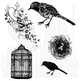 (CMS069)Stampers Anonymous Artful Flight Tim Holtz Cling Stamps