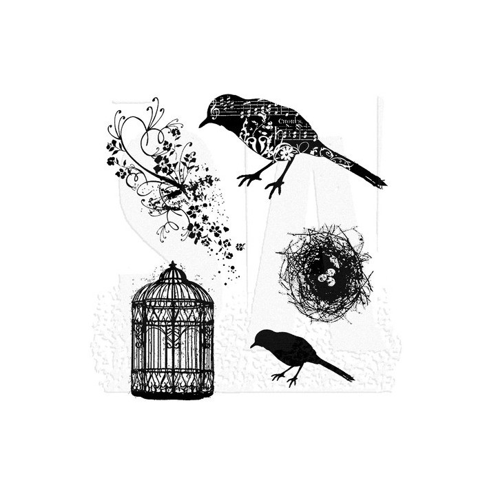 (CMS069)Stampers Anonymous Artful Flight Tim Holtz Cling Stamps